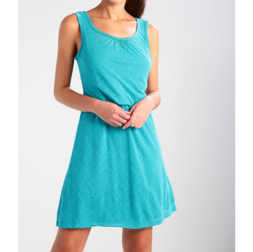 Prana Mika Burnout Print Turquoise Tank Dress Sz S